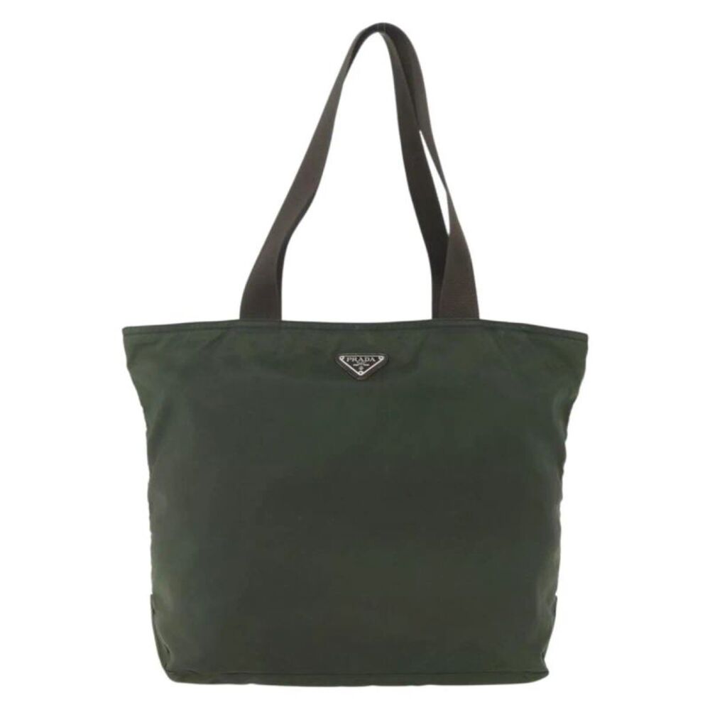 Prada Vintage Zip Tote Tessuto Khaki Nylon Tote Bag Bag